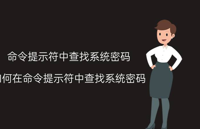 命令提示符中查找系统密码 如何在命令提示符中查找系统密码